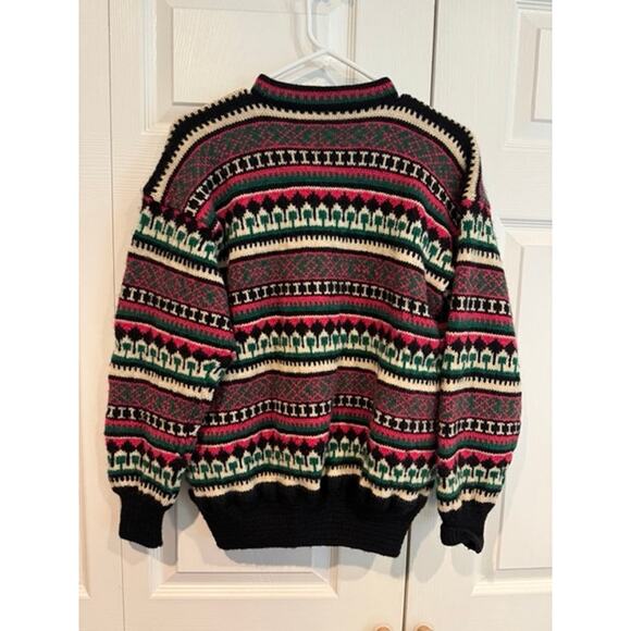 Vintage Nordic Cardigan Handmade Sweater Fair Isle Button Up Cabincore Folk - Picture 7 of 8